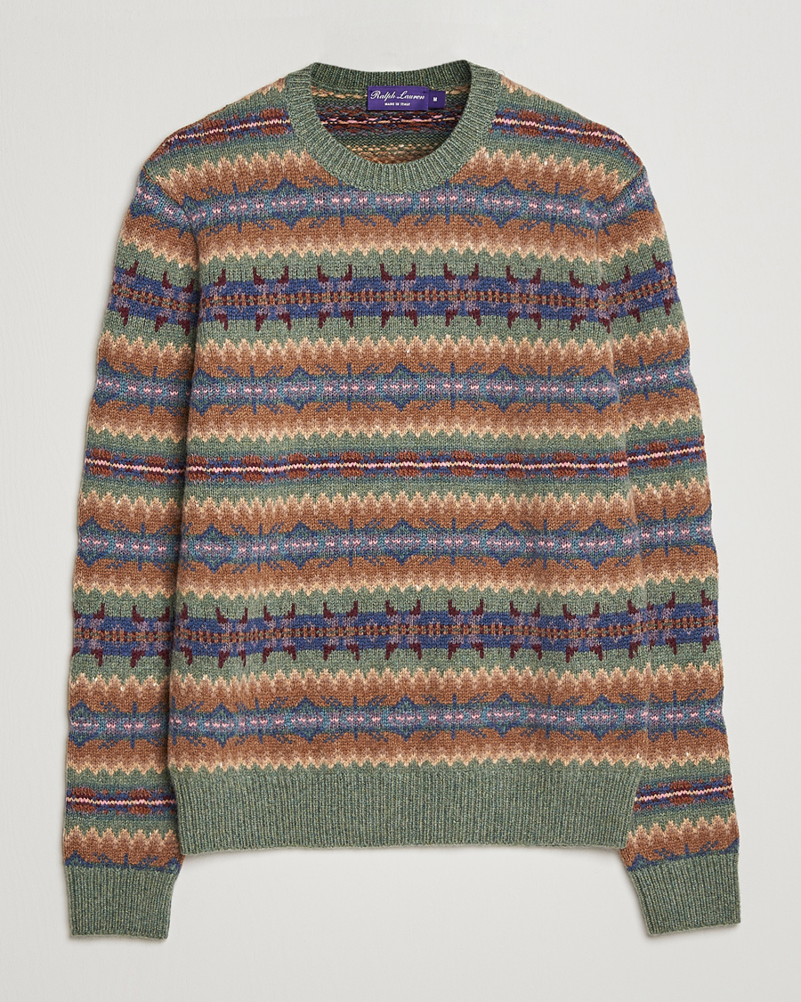 Ralph Lauren Purple Label Fairisle Jacquard Sweater Tan Multi at