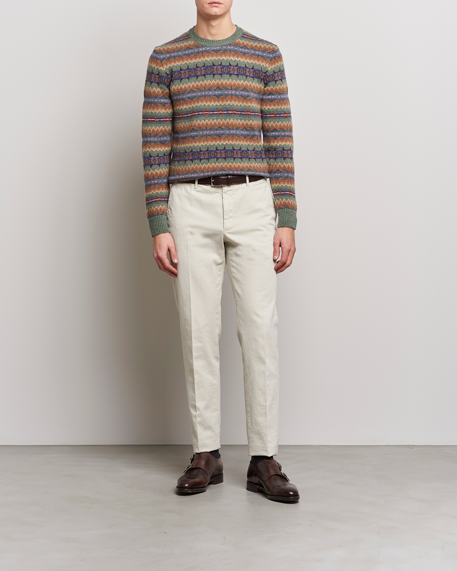 Men | Sweaters & Knitwear | Ralph Lauren Purple Label | Fairisle Jacquard Sweater Tan Multi