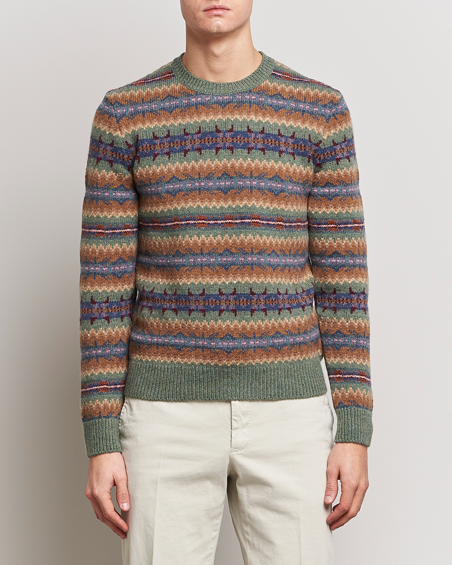 Men | Ralph Lauren Purple Label | Ralph Lauren Purple Label | Fairisle Jacquard Sweater Tan Multi