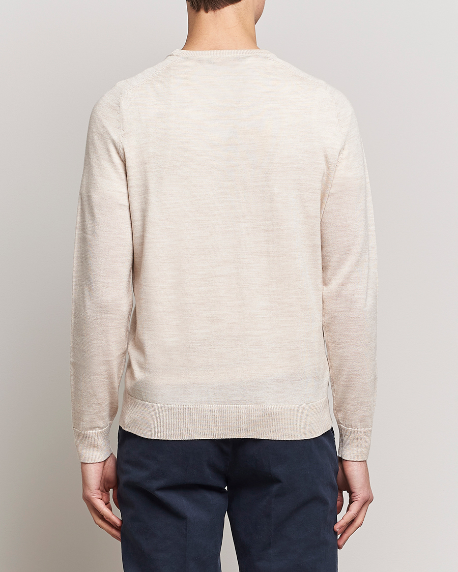 Men | Sweaters & Knitwear | Morris | Merino Crew Neck Pullover Ecru