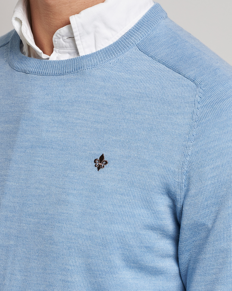 Men | Sweaters & Knitwear | Morris | Merino Crew Neck Pullover Light Blue