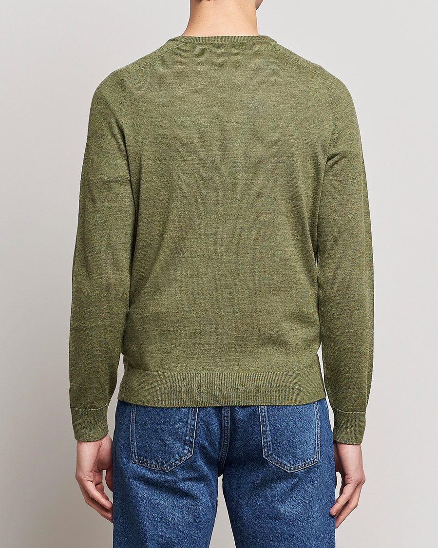 Men | Sweaters & Knitwear | Morris | Merino Crew Neck Pullover Sage Green