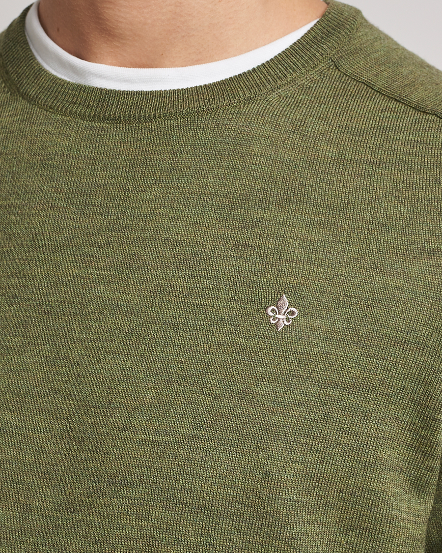 Men | Sweaters & Knitwear | Morris | Merino Crew Neck Pullover Sage Green