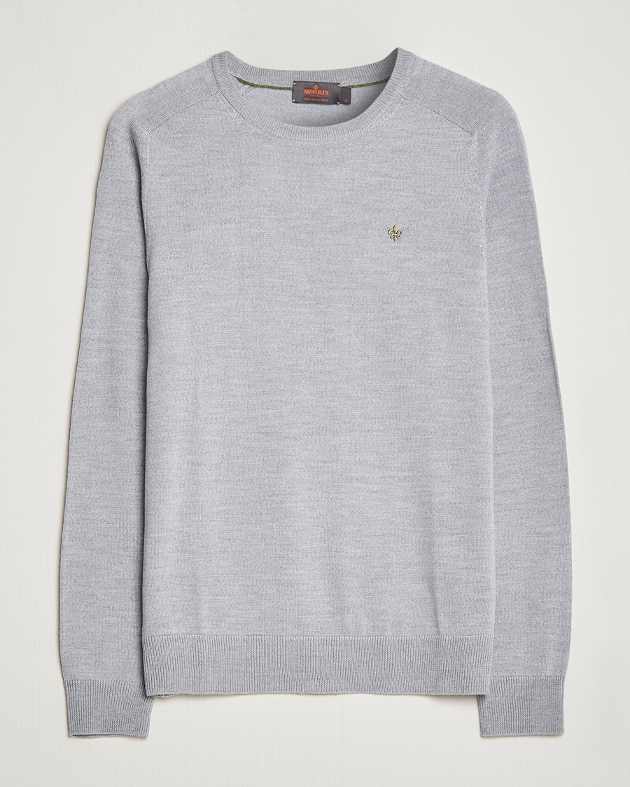 Men | Sweaters & Knitwear | Morris | Merino Crew Neck Pullover Grey