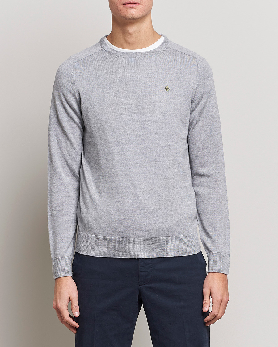 Men | Sweaters & Knitwear | Morris | Merino Crew Neck Pullover Grey