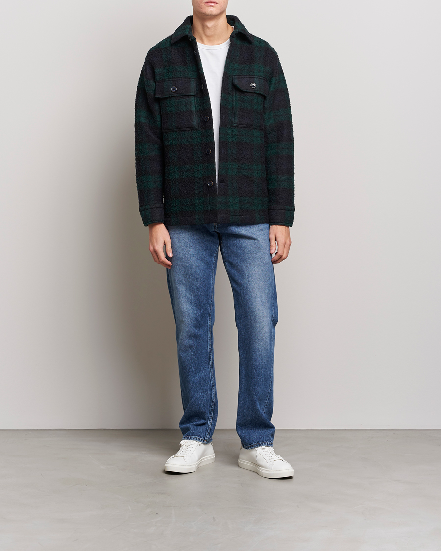 Men | Coats & Jackets | NN07 | Soren Blackwatch Checked Jacket Navy/Green