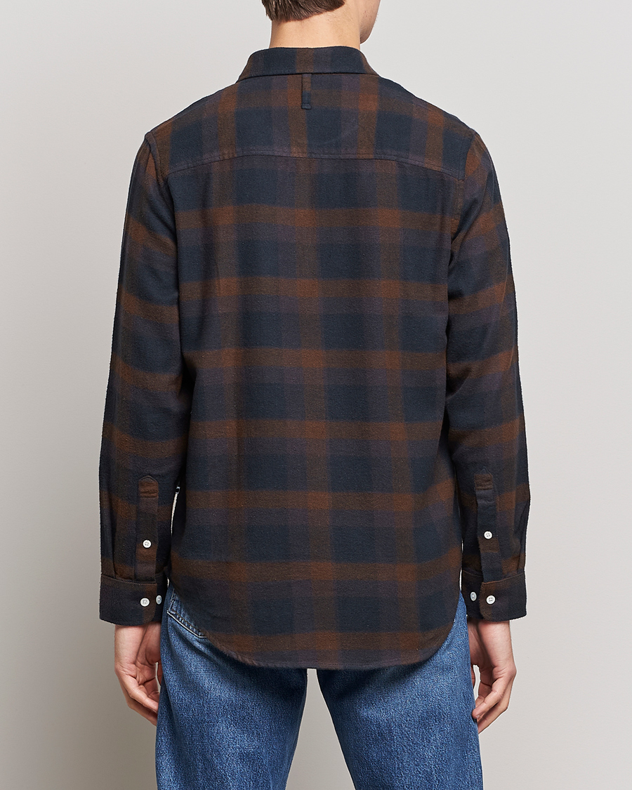 Men | Shirts | NN07 | Arne Brushed Cotton Checked Shirt Brown/Navy