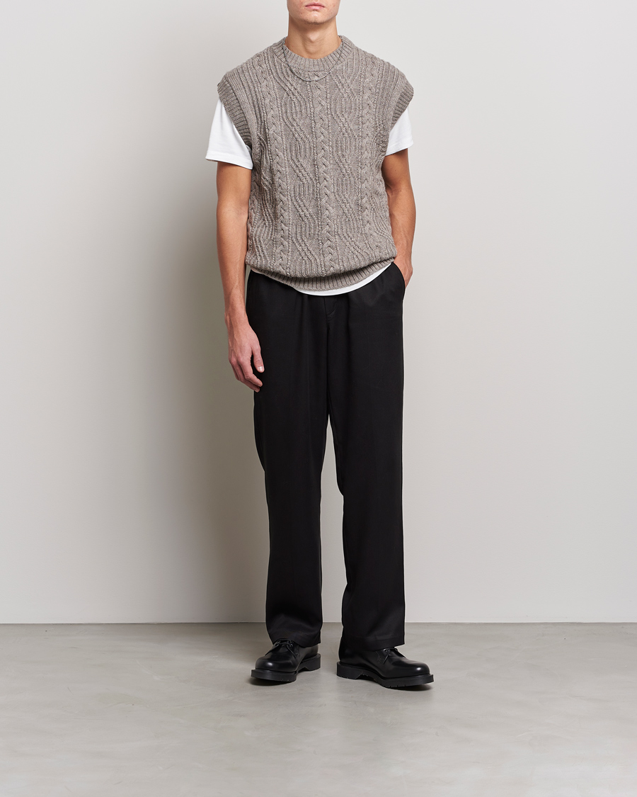Men | Sweaters & Knitwear | NN07 | Cable Structured Knitted Vest Nature Melange