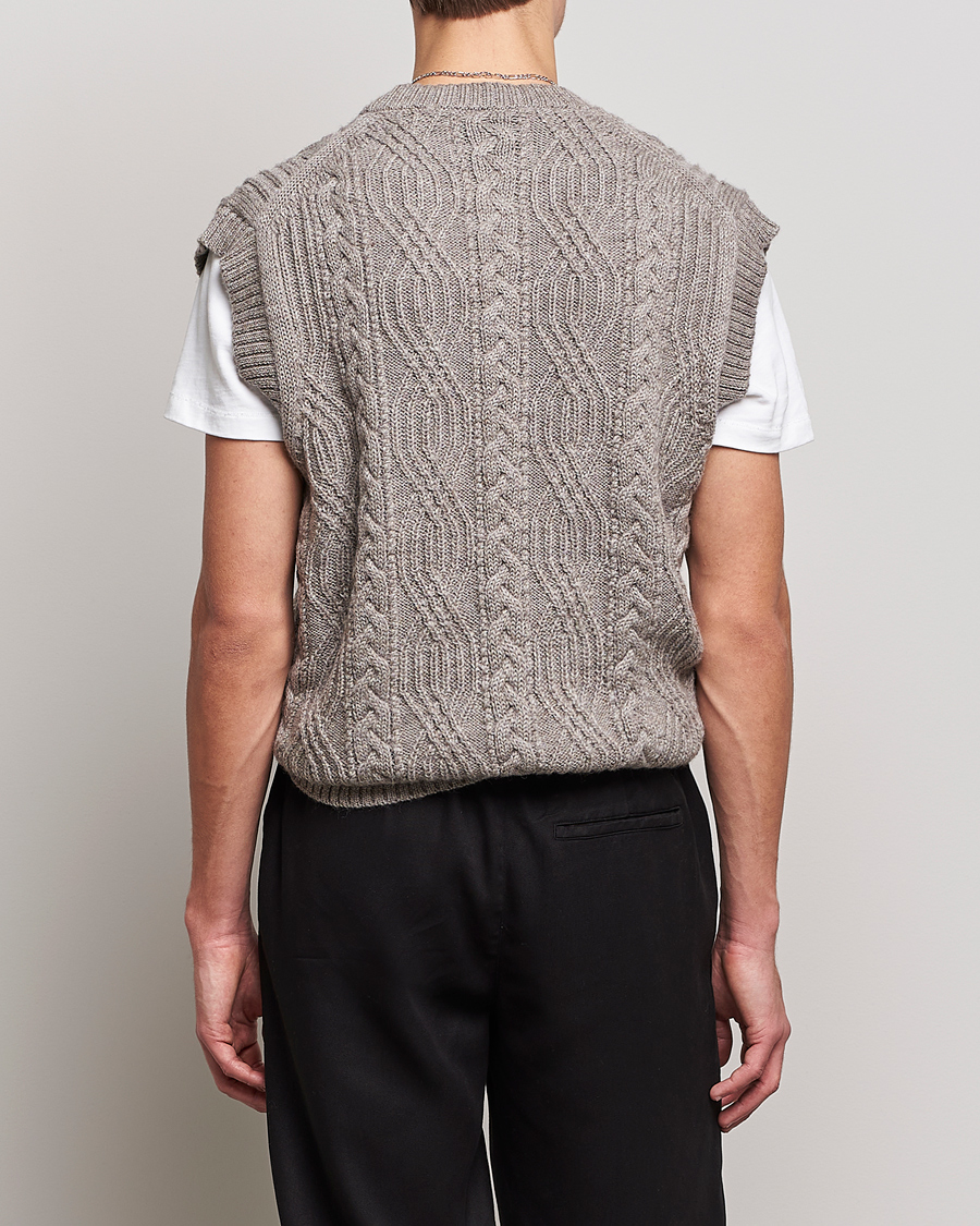 Men | Sweaters & Knitwear | NN07 | Cable Structured Knitted Vest Nature Melange