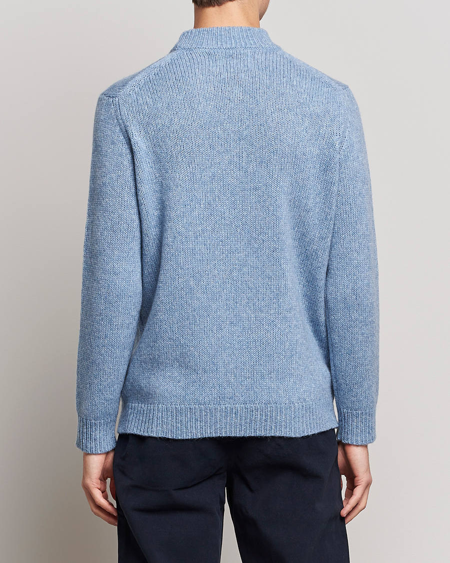 Men | Sweaters & Knitwear | NN07 | Nick Knitted Merino Mock Neck Light Blue Melange