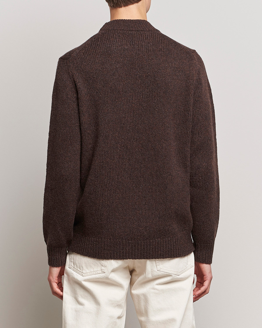 Men | Sweaters & Knitwear | NN07 | Nick Knitted Merino Mock Neck Dark Brown