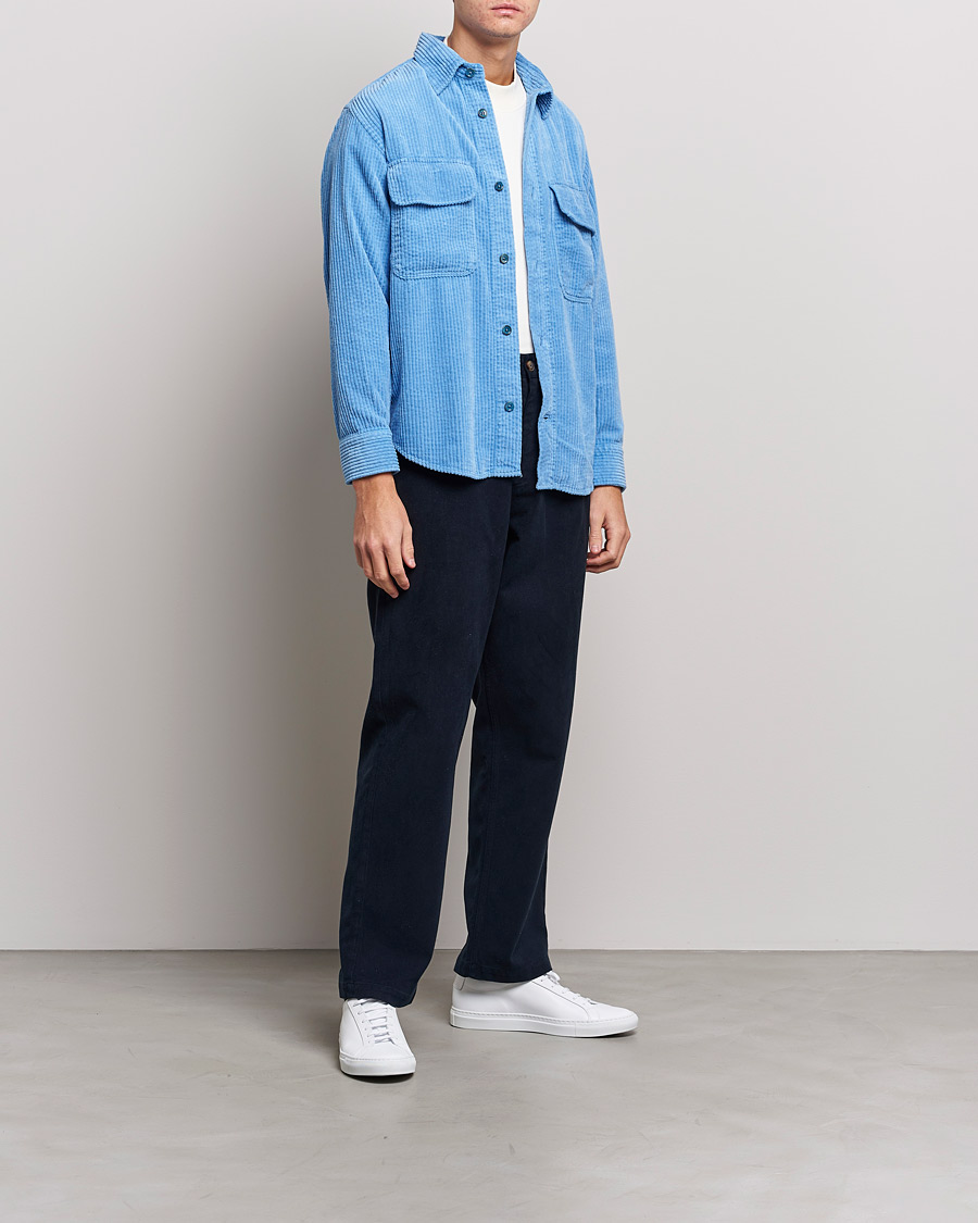 Men | Shirts | NN07 | Folmer Corduroy Shirt Cobalt Blue