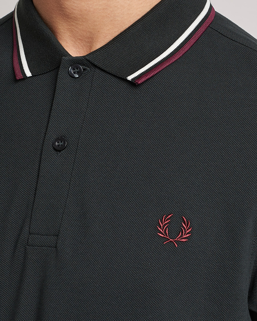 Men | Polo Shirts | Fred Perry | Twin Tipped Polo Shirt Night Green Ecru