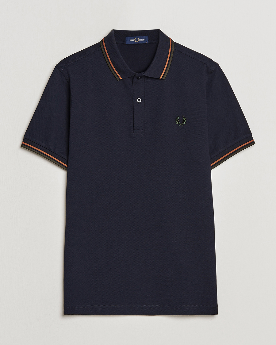 Men | Polo Shirts | Fred Perry | Twin Tipped Polo Shirt Navy Night Green