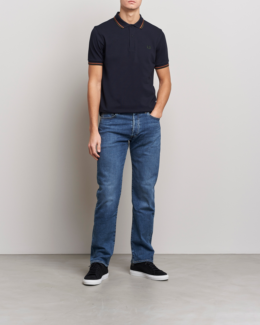 Men | Polo Shirts | Fred Perry | Twin Tipped Polo Shirt Navy Night Green