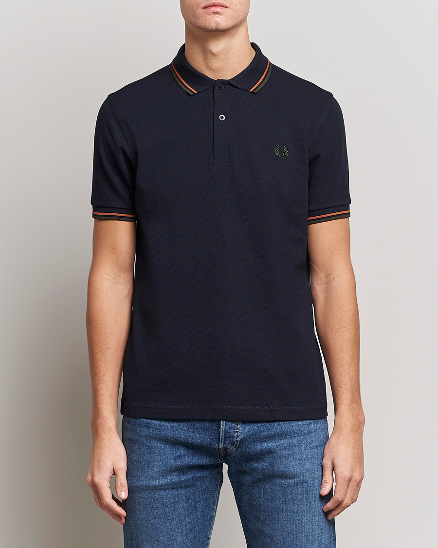 Men | Polo Shirts | Fred Perry | Twin Tipped Polo Shirt Navy Night Green