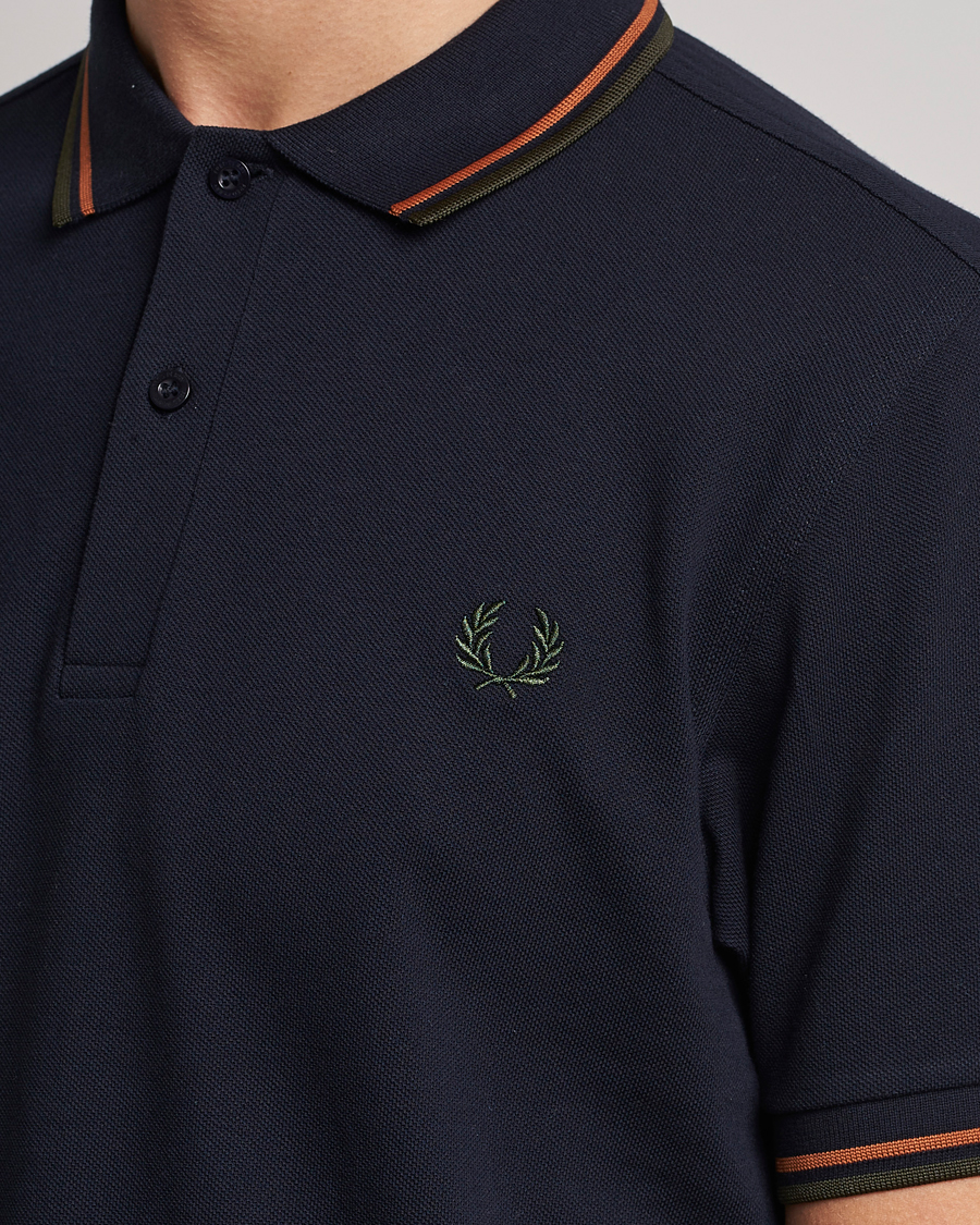 Men | Polo Shirts | Fred Perry | Twin Tipped Polo Shirt Navy Night Green