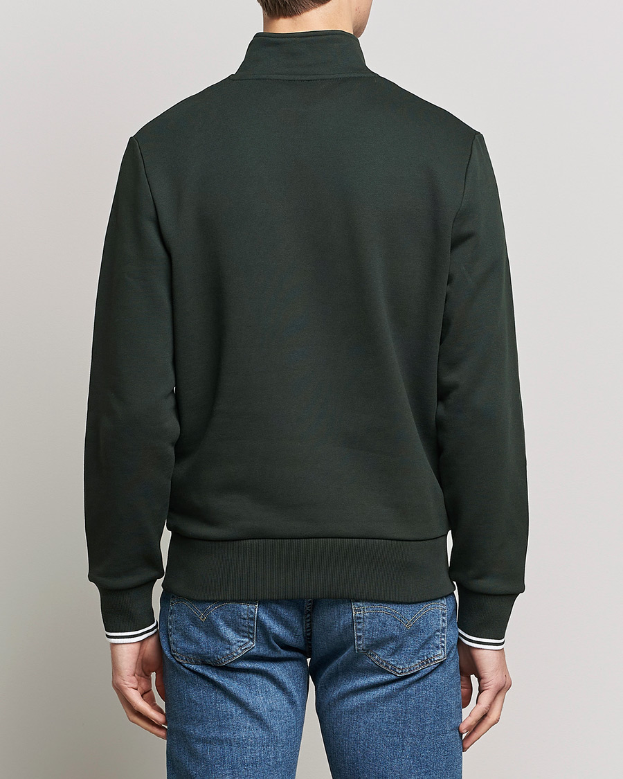 Men | Sweaters & Knitwear | Fred Perry | Half Zip Sweatshirt Night Green