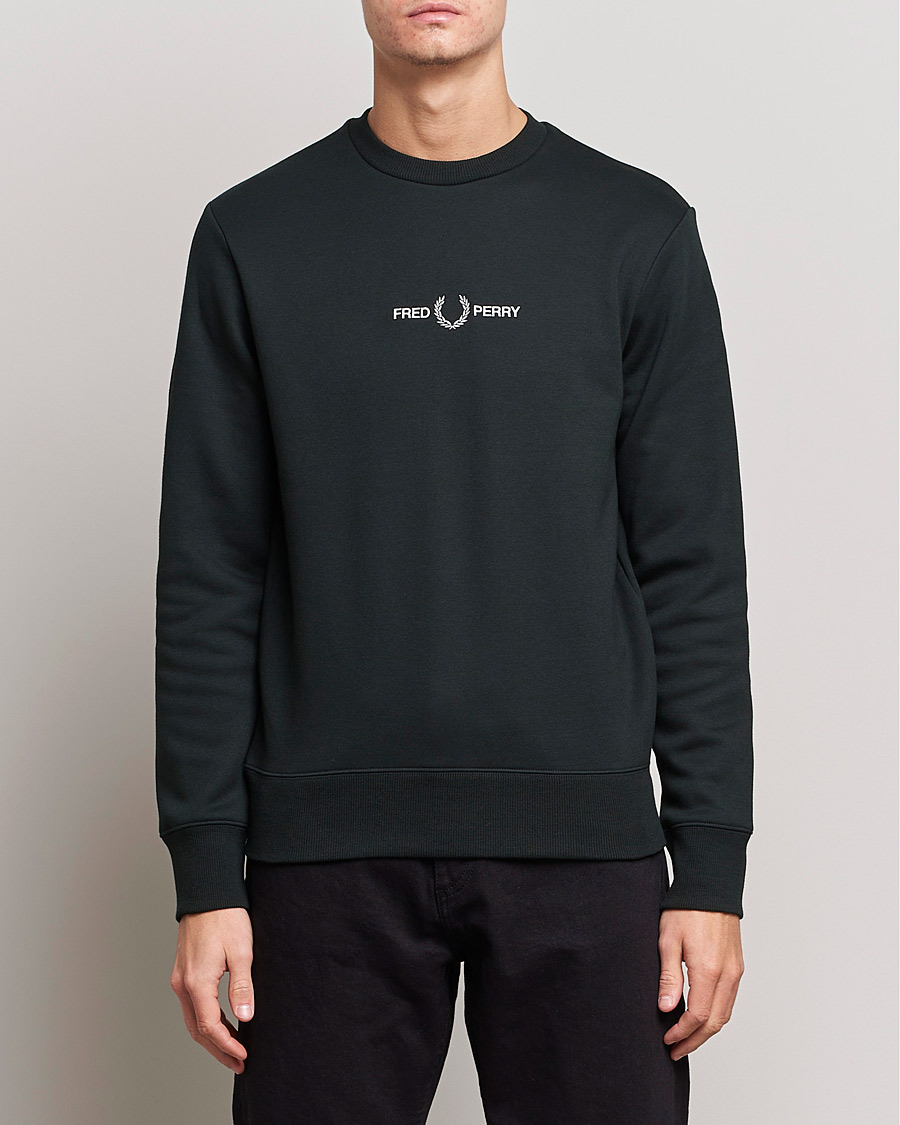 Men | Fred Perry | Fred Perry | Emboided  Sweatshirt Night Green