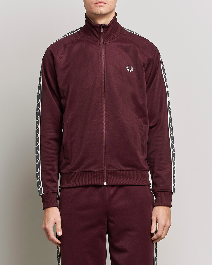 Men | Fred Perry | Fred Perry | Taped Track Jacket Oxblood