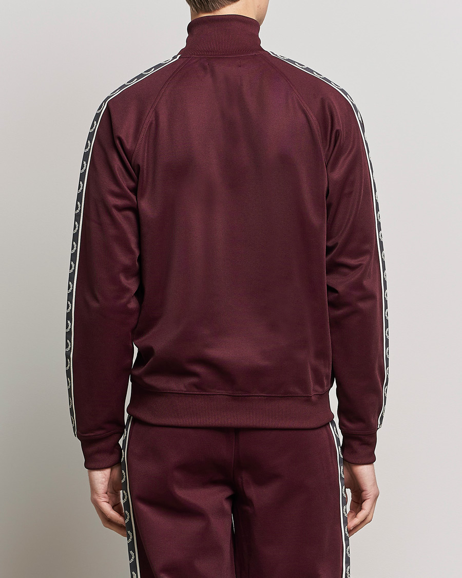 Men | Sweaters & Knitwear | Fred Perry | Taped Track Jacket Oxblood