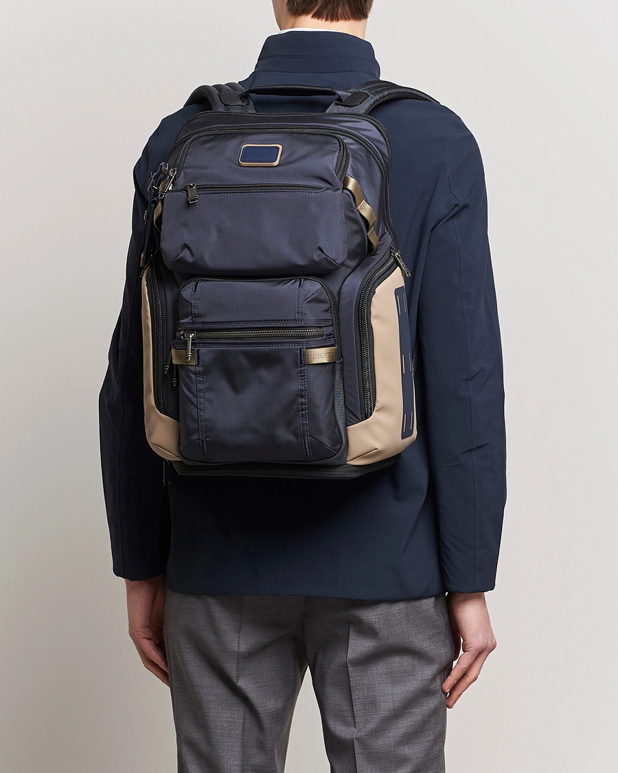 Men | TUMI Alpha Bravo Nomadic Backpack Midnight Navy/Khaki | TUMI | Alpha Bravo Nomadic Backpack Midnight Navy/Khaki