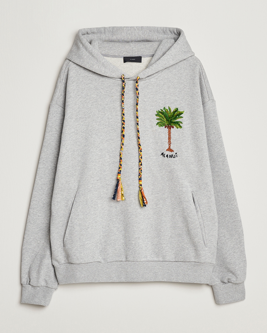 Men | Sweaters & Knitwear | Alanui | Embroidered Hoodie Grey Melange