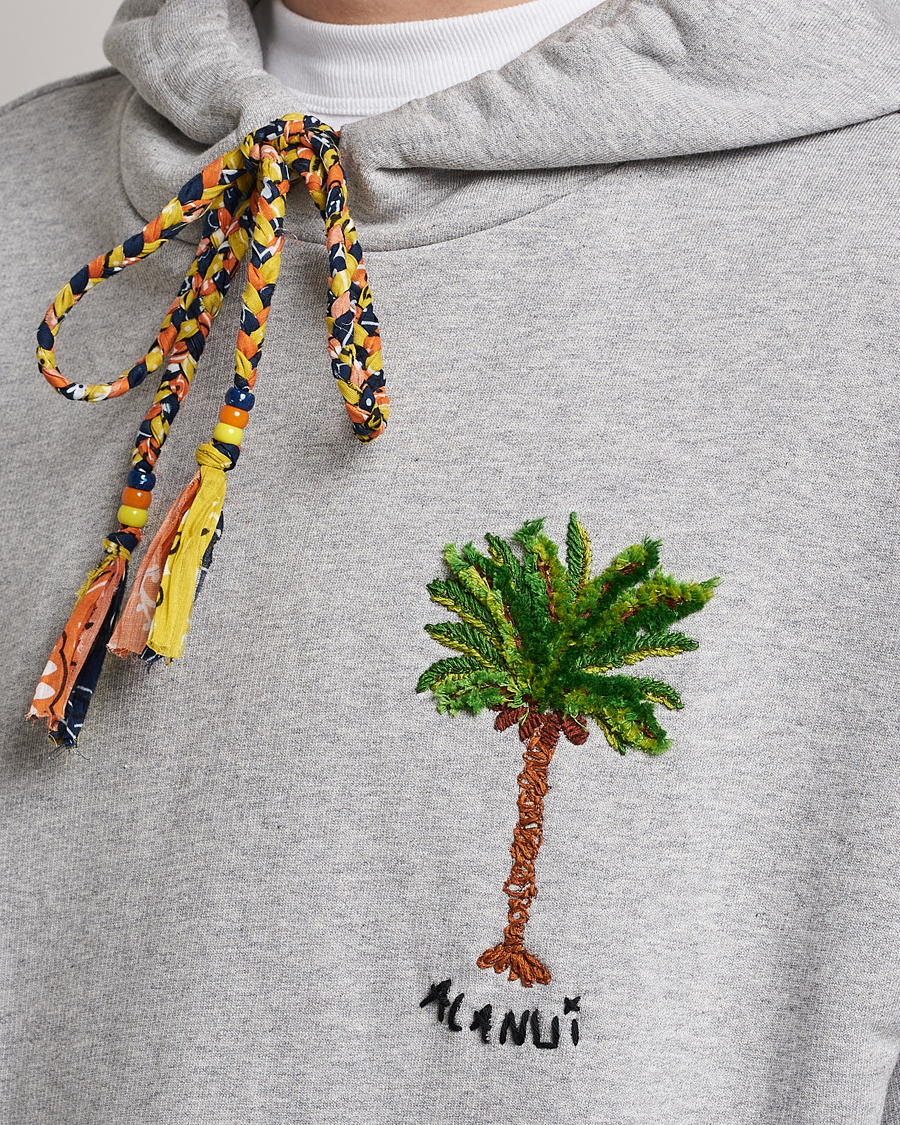 Men | Sweaters & Knitwear | Alanui | Embroidered Hoodie Grey Melange