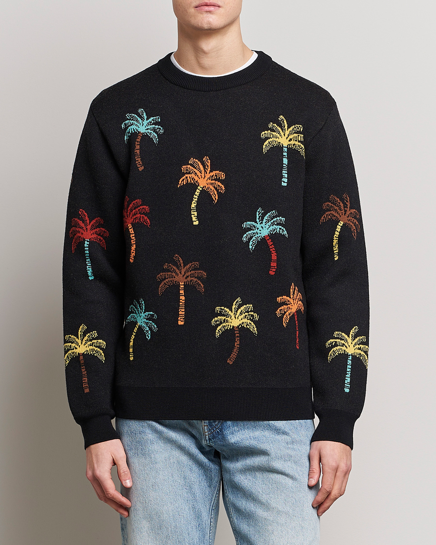 Men | Italian Department | Alanui | Palm Tree Jacquard Sweater Black