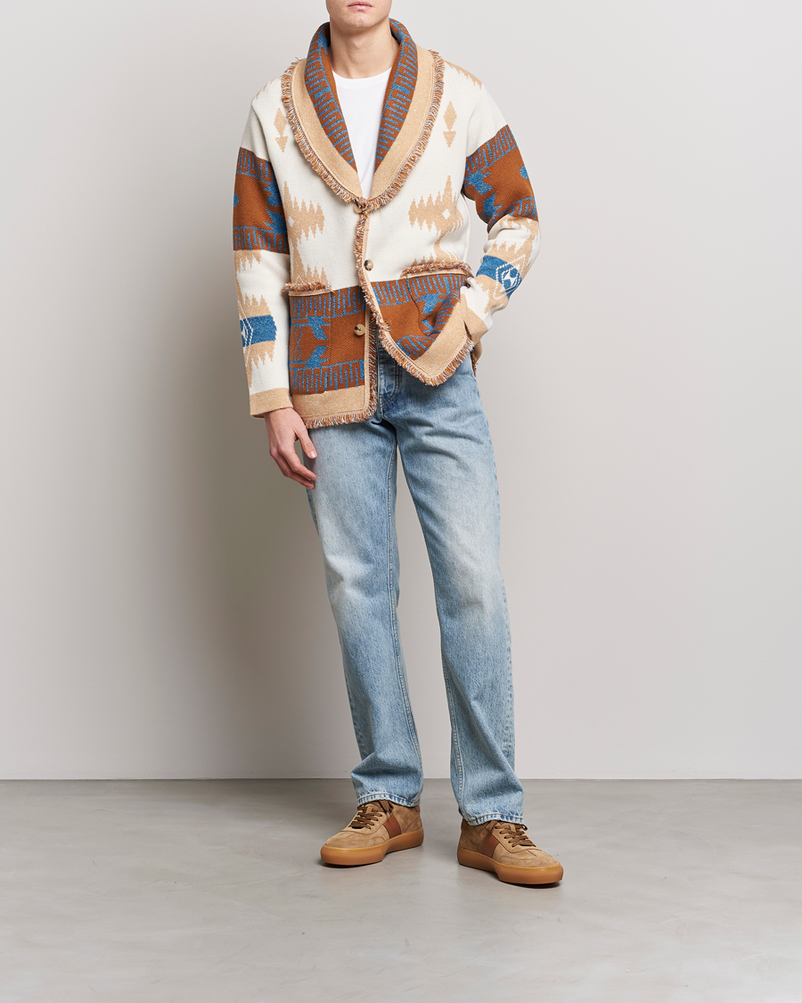 Alanui Icon Cashmere Jacquard Cardigan Chalk at CareOfCarl.com