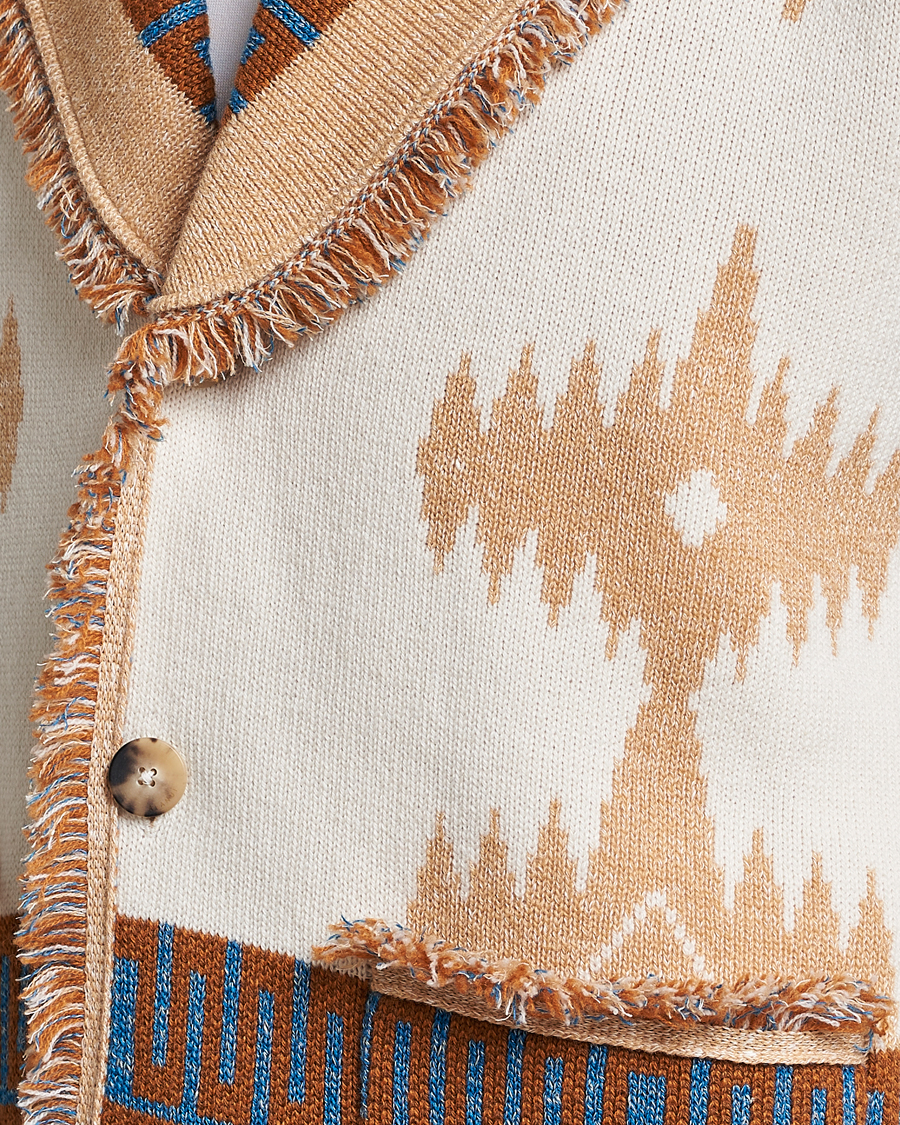 Alanui Icon Cashmere Jacquard Cardigan Chalk at CareOfCarl.com