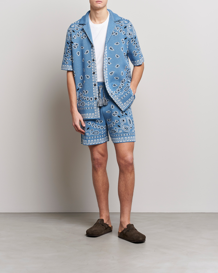 Men | Shorts | Alanui | Bandana Print Shorts Light Blue