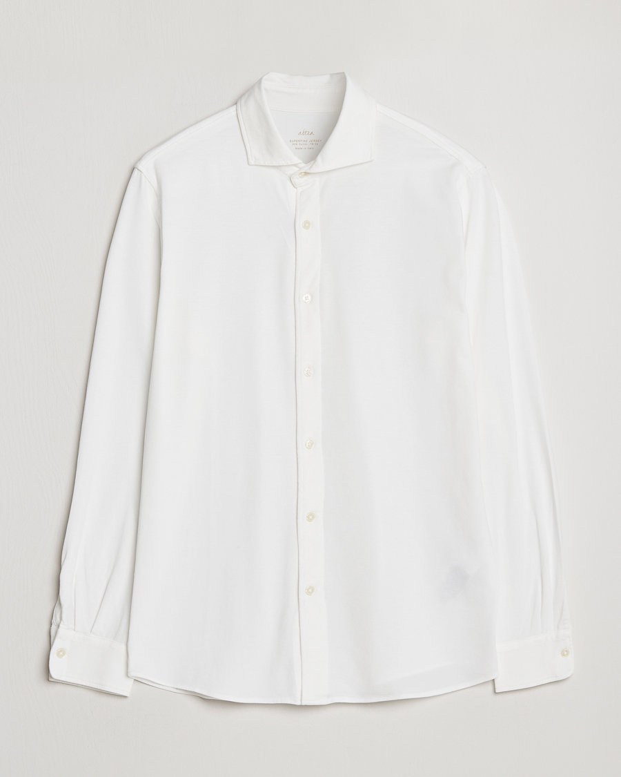 Men | Shirts | Altea | Jersey Stretch Shirt White