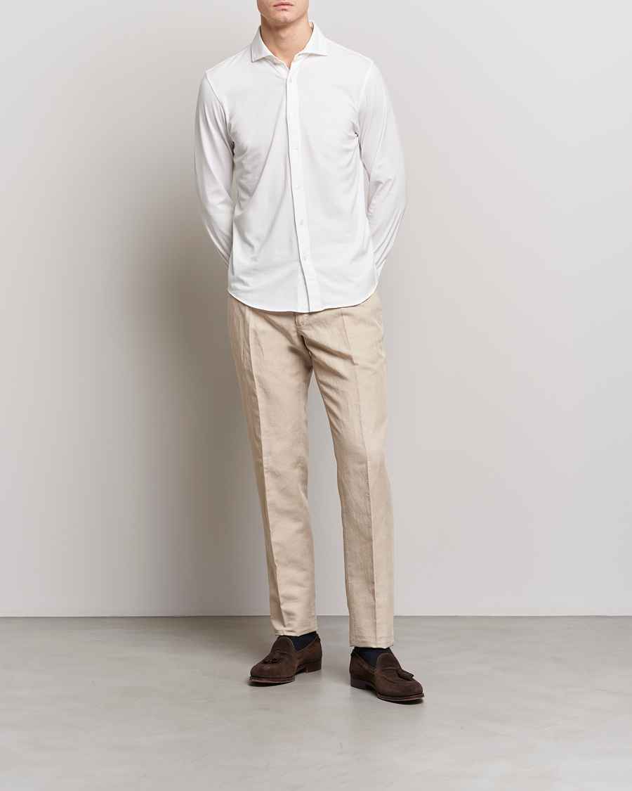 Men | Shirts | Altea | Jersey Stretch Shirt White