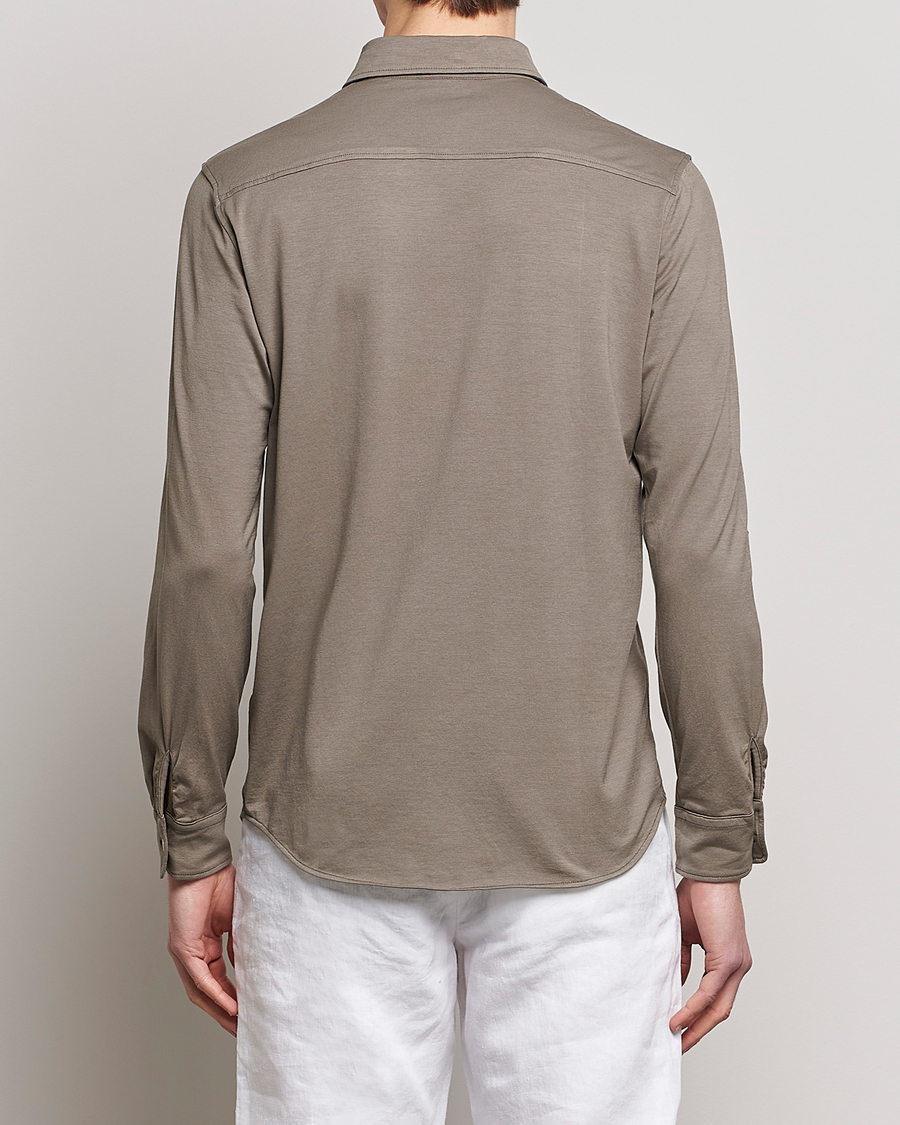 Men | Shirts | Altea | Jersey Stretch Shirt Taupe