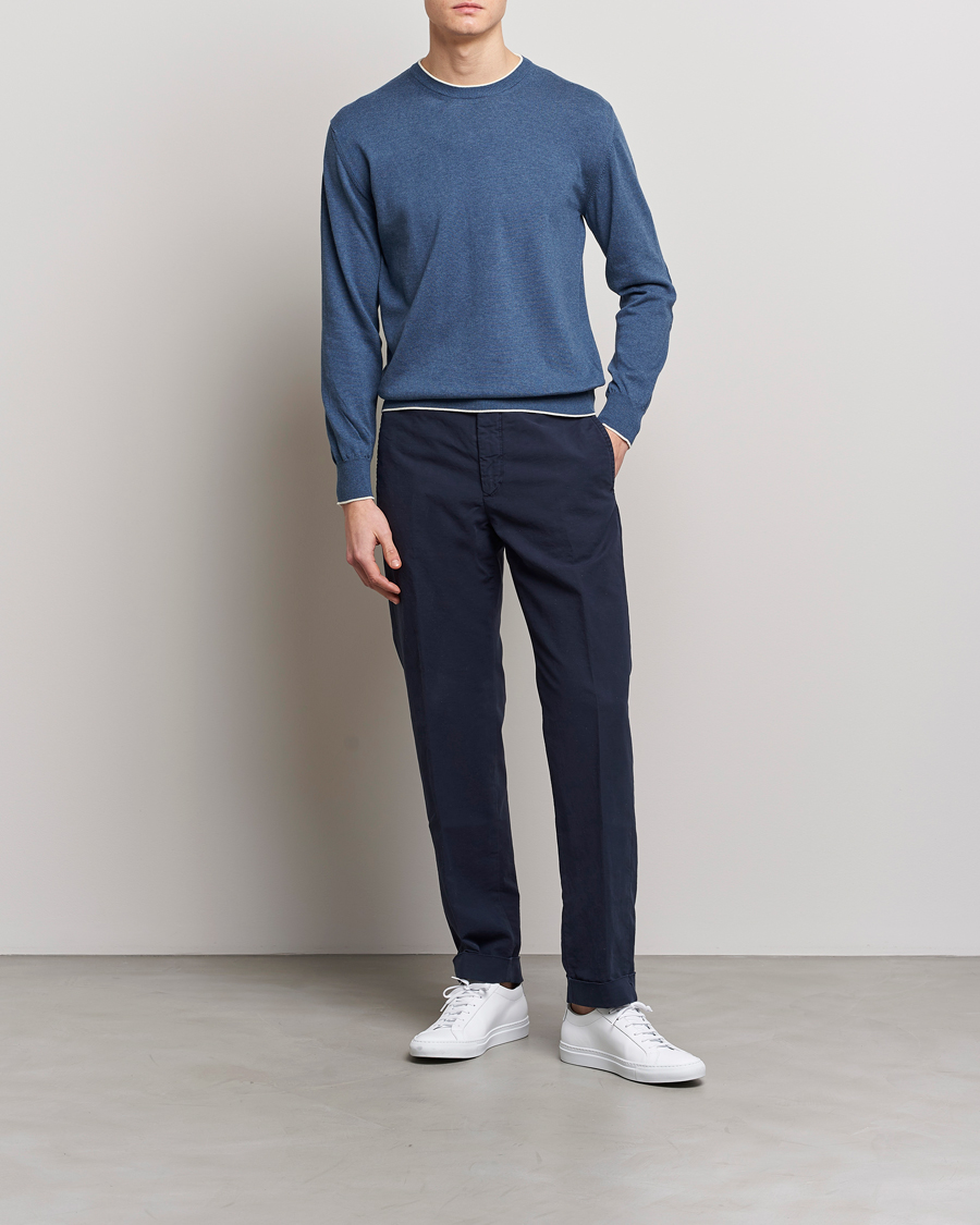Men | Sweaters & Knitwear | Altea | Soft Cotton Pullover Blue
