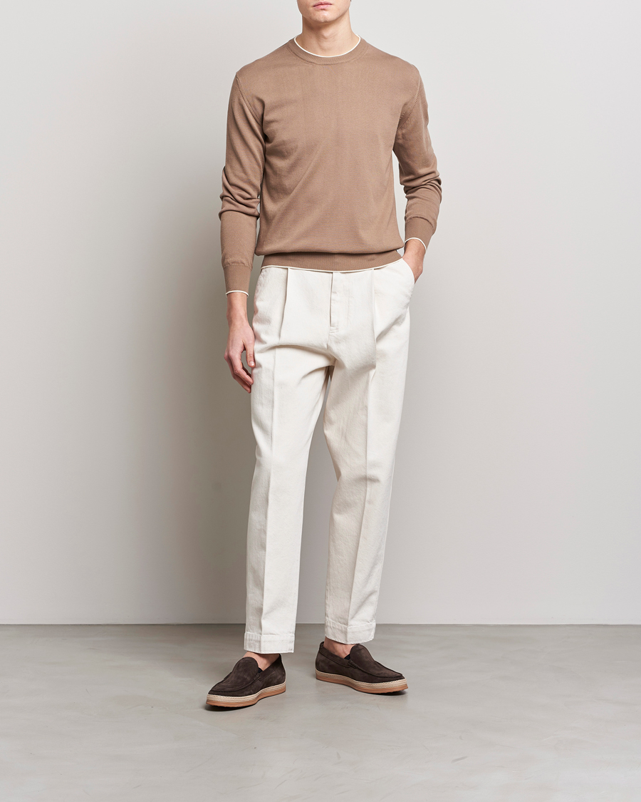 Men | Sweaters & Knitwear | Altea | Soft Cotton Pullover Beige