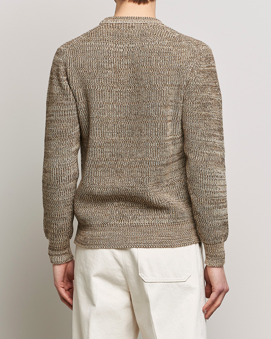 Men | Sweaters & Knitwear | Altea | Rib Cotton Sweater Brown Melange