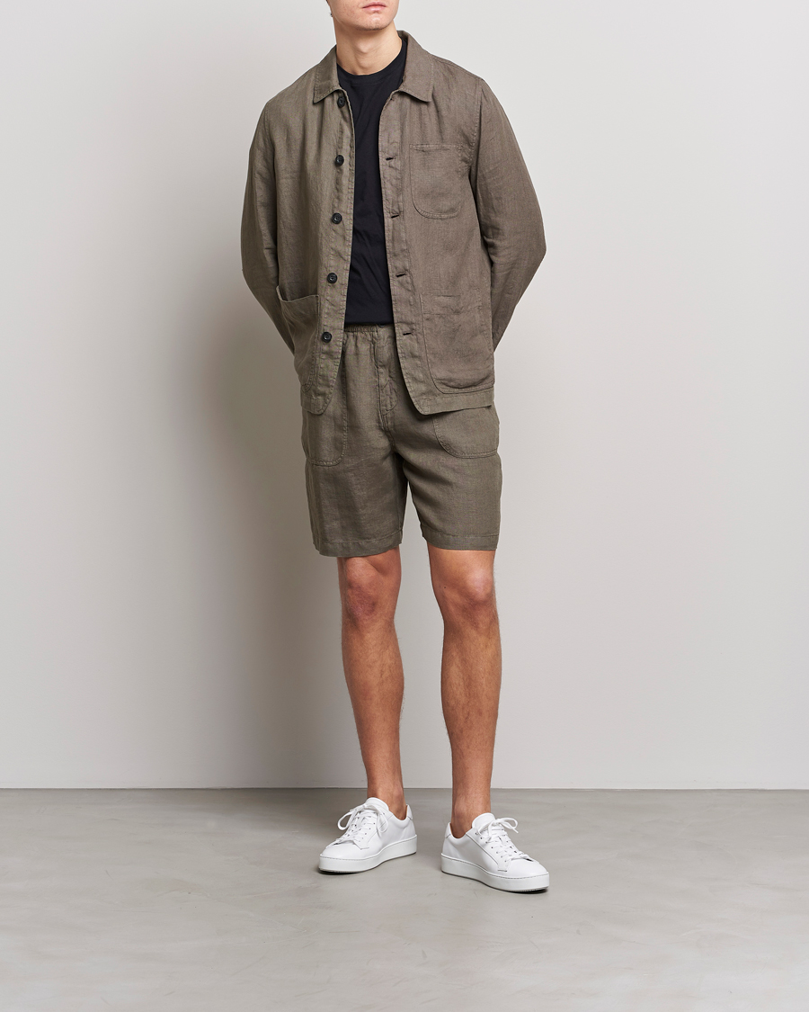 Men | Shorts | Altea | Linen Shorts Olive