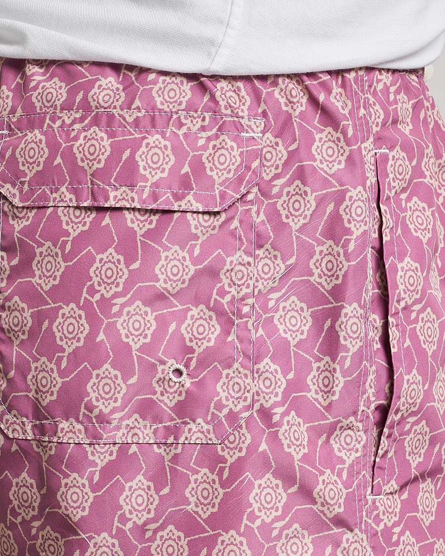 Men | Swimwear | Altea | Printed Swim Trunks Pale Burgundy