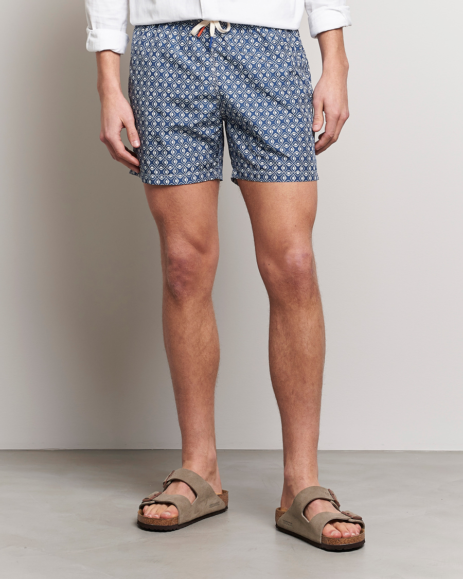 Men | Swimwear | Altea | Printed Swim Trunks Navy
