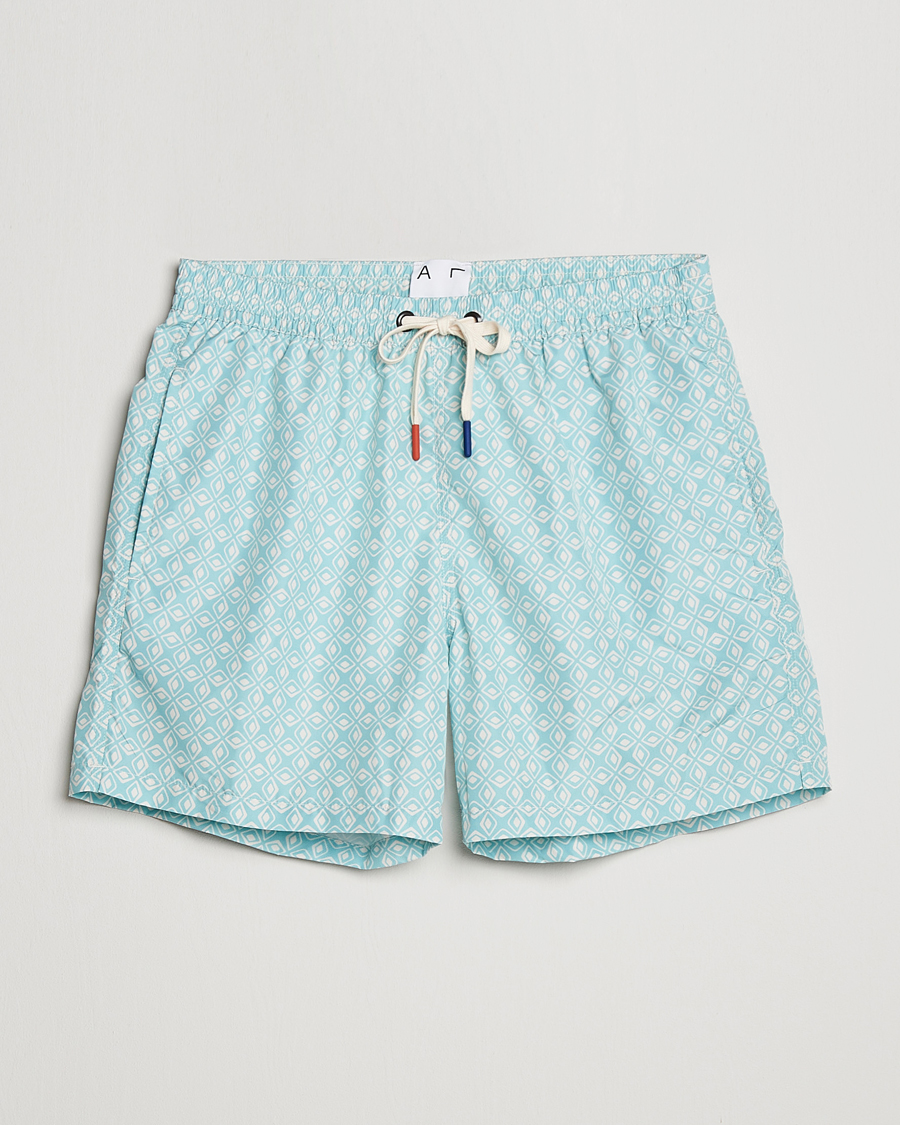 Men | Swimwear | Altea | Printed Swim Trunks Light Blue