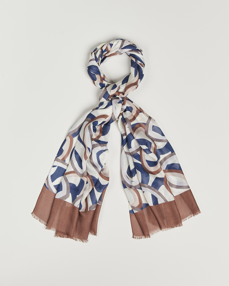 Men | Altea Printed Scarf Navy/Brown | Altea | Printed Scarf Navy/Brown