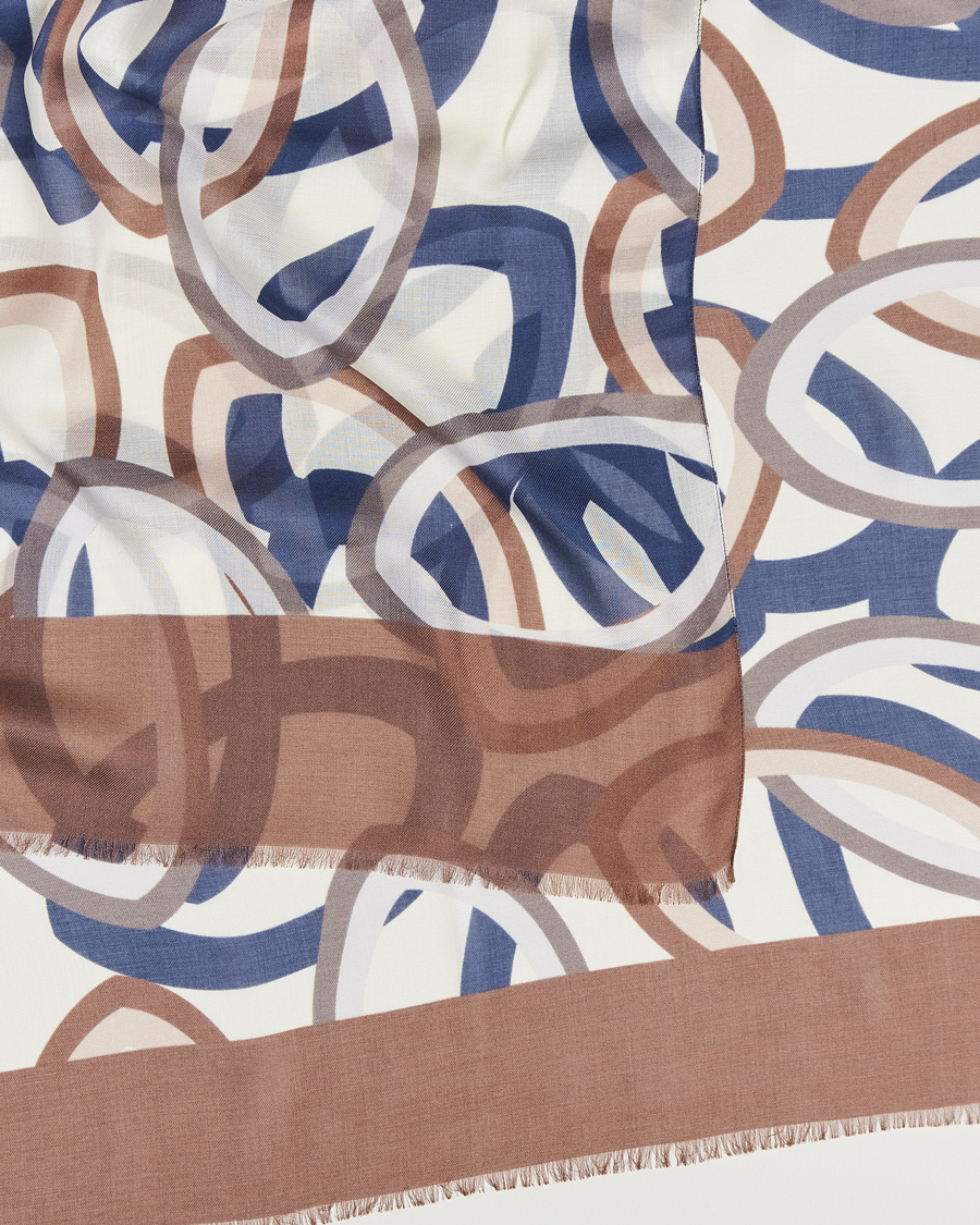 Men | Altea Printed Scarf Navy/Brown | Altea | Printed Scarf Navy/Brown