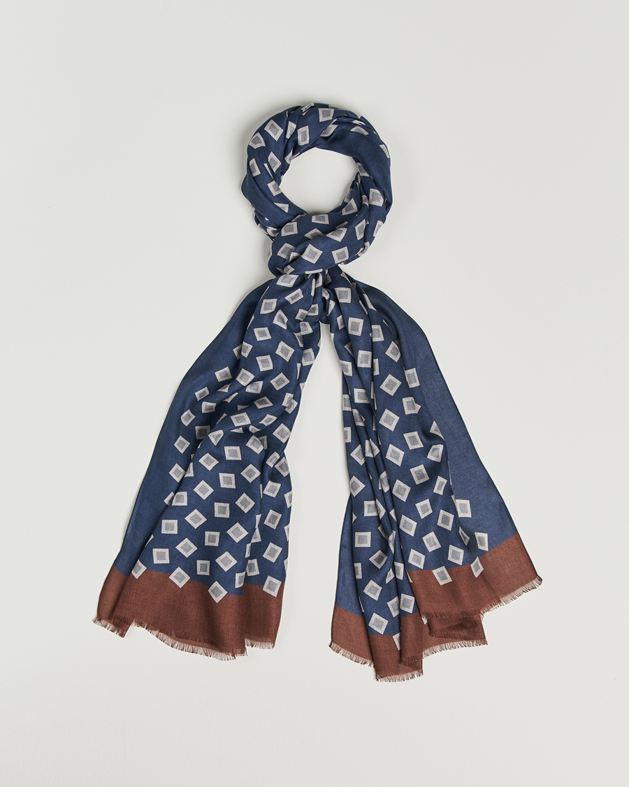 Men | Altea Printed Scarf Navy/Grey | Altea | Printed Scarf Navy/Grey