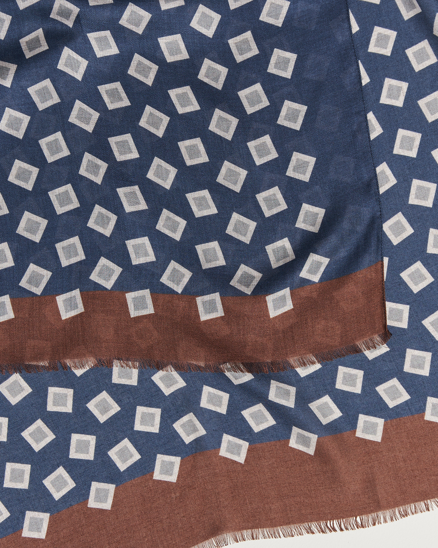 Men | Altea Printed Scarf Navy/Grey | Altea | Printed Scarf Navy/Grey