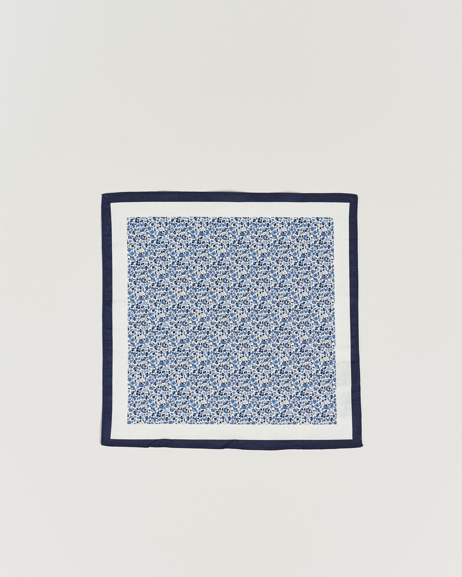 Men | Amanda Christensen Box Set Printed Linen 8cm Tie With Pocket Square Navy | Amanda Christensen | Box Set Printed Linen 8cm Tie With Pocket Square Navy