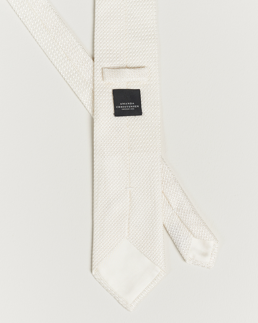 Men |  | Amanda Christensen | Silk Grenadine 8 cm Tie White
