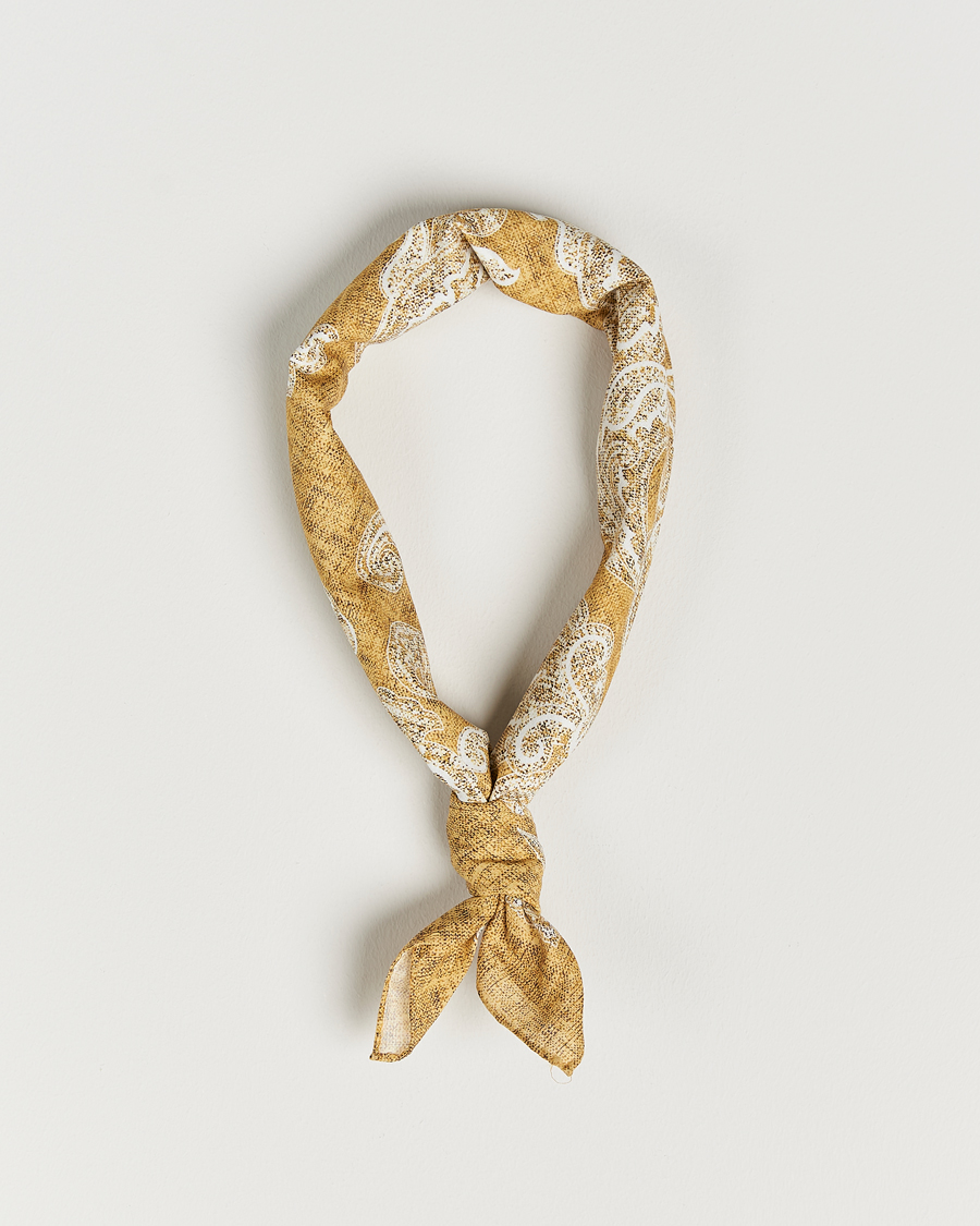 Men | Amanda Christensen Cotton Voilé Printed Bandana Yellow | Amanda Christensen | Cotton Voilé Printed Bandana Yellow