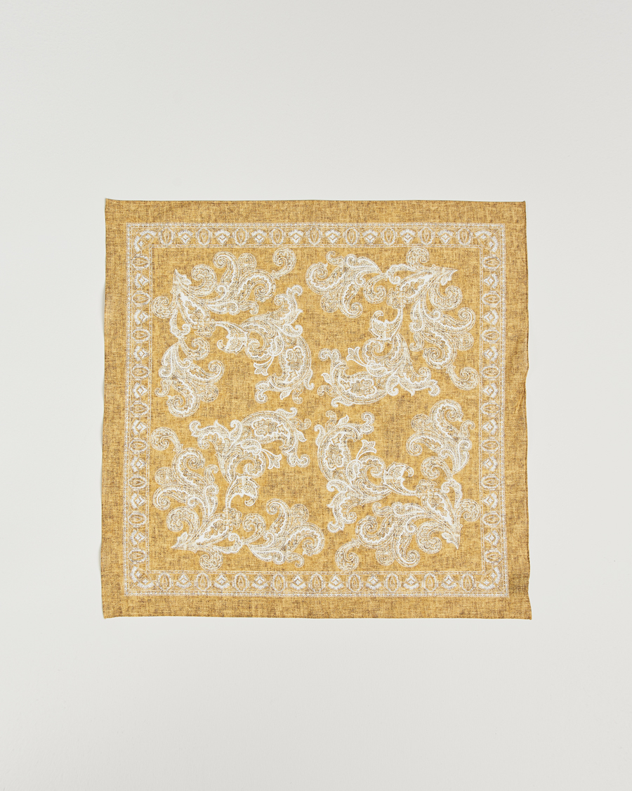 Men | Amanda Christensen Cotton Voilé Printed Bandana Yellow | Amanda Christensen | Cotton Voilé Printed Bandana Yellow